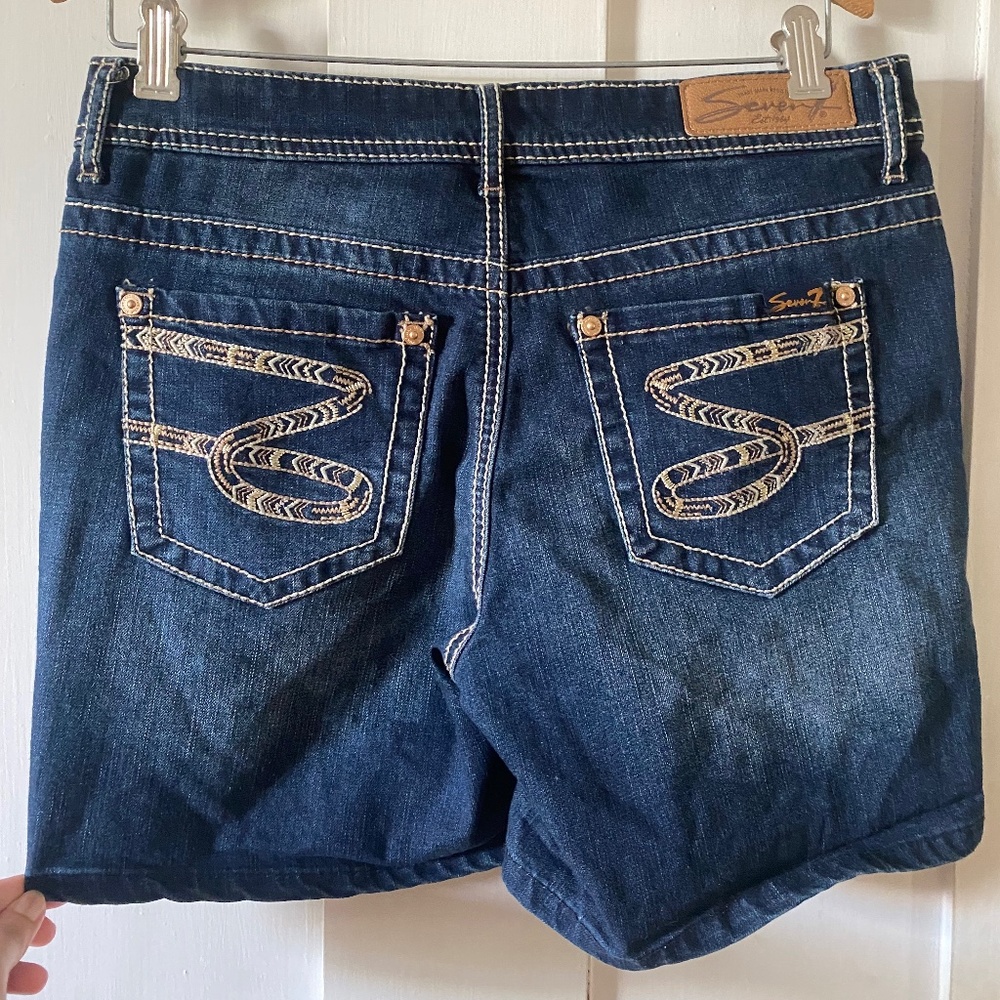 Seven7 Denim Shorts Dark Wash